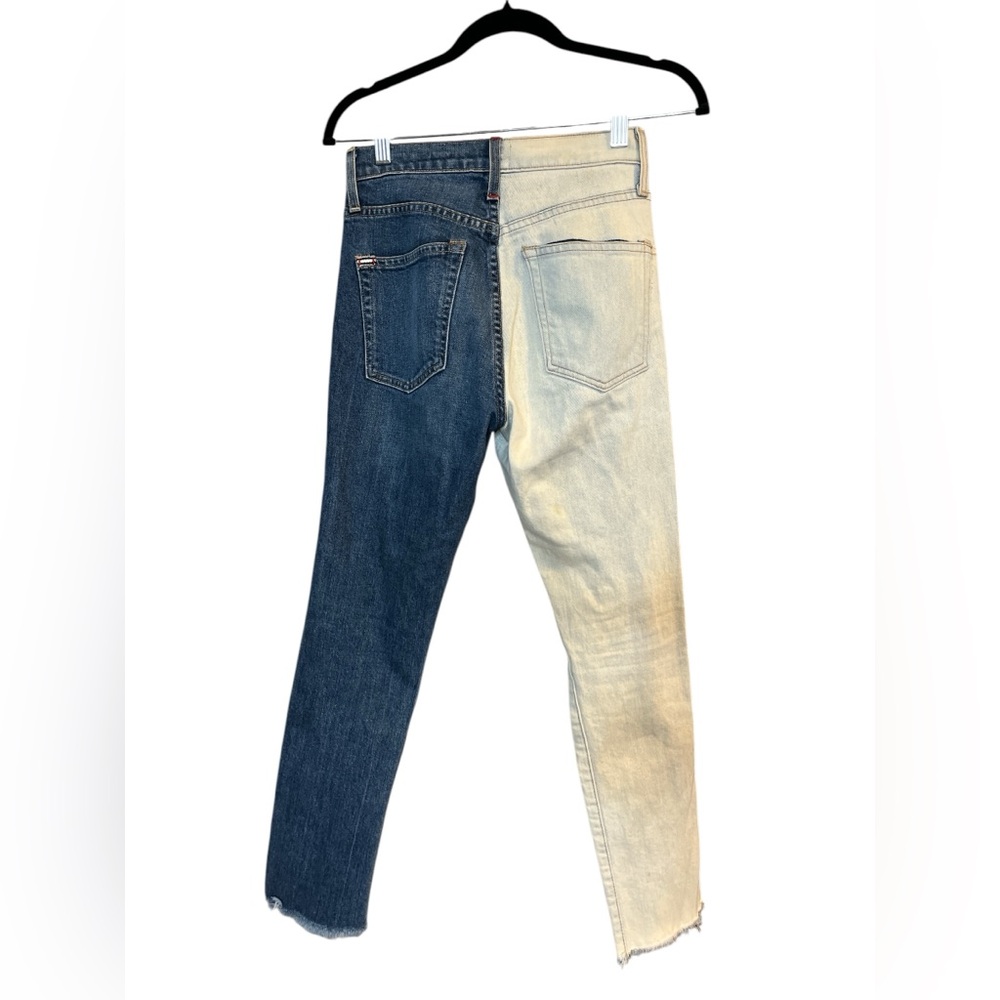 Ao.La Alice + Olivia Colorblock Asymmetrical Zip Jeans Size 25 - Picture 2 of 8